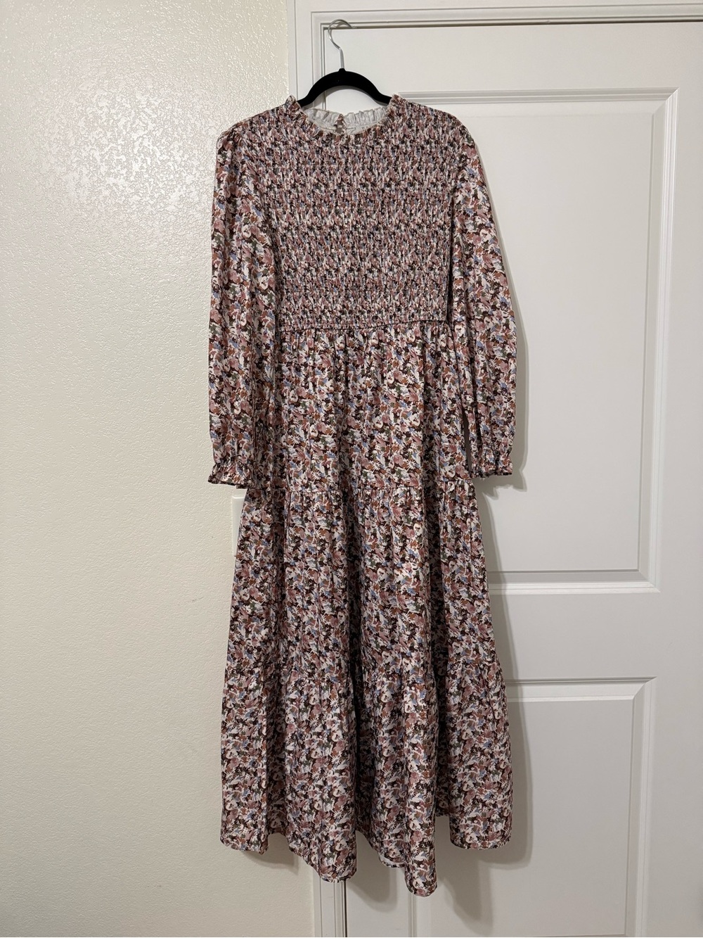 Hayden Floral Smocked Long-Sleeve Maxi Dress - Mauve Multi